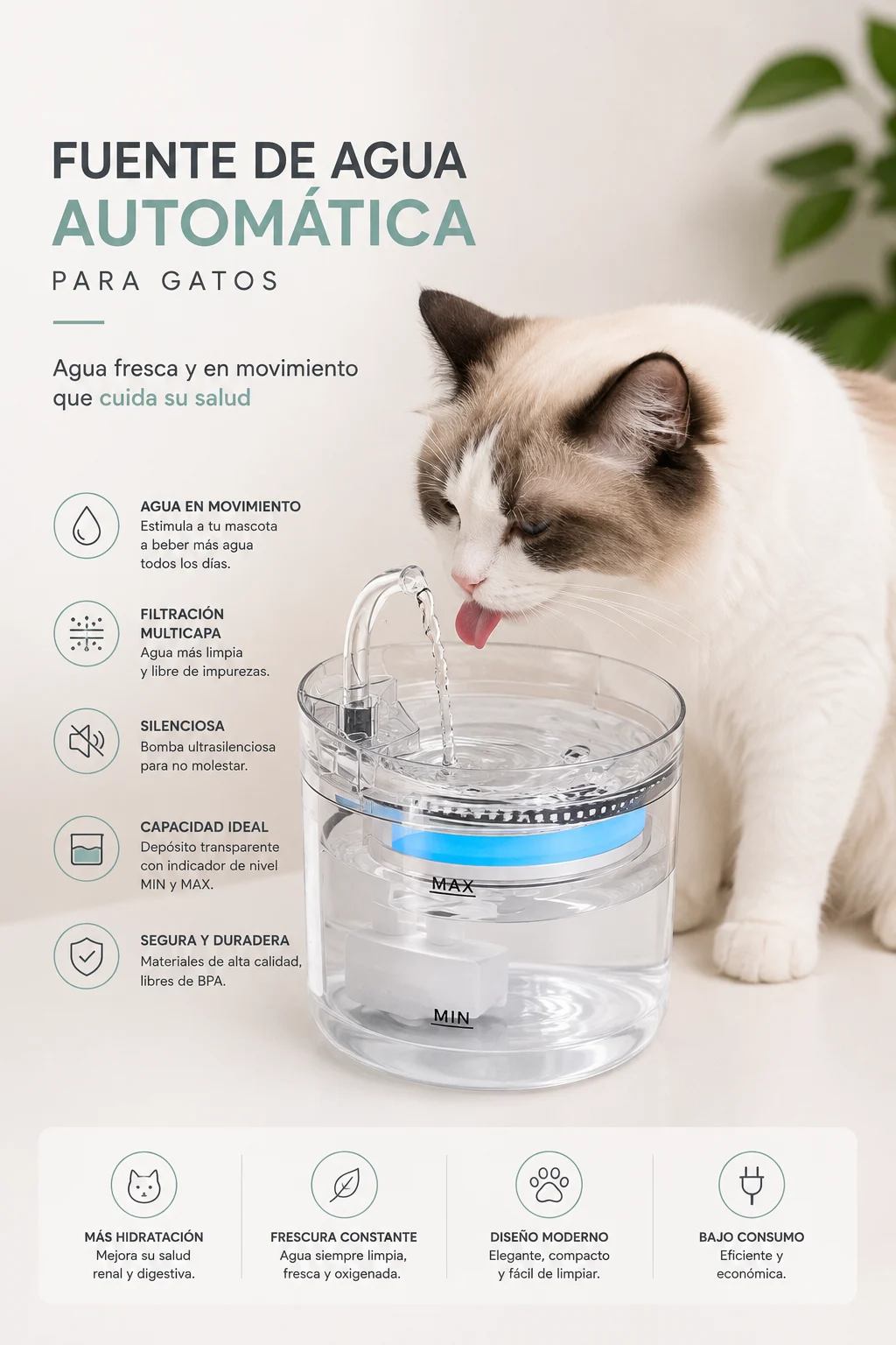 FUENTE DE AGUA ACRILICA LS-161